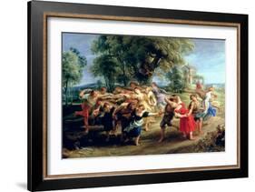 A Peasant Dance, 1636-40-Peter Paul Rubens-Framed Giclee Print