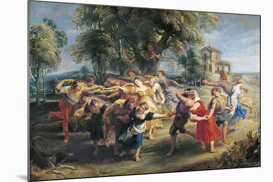 A Peasant Dance-Peter Paul Rubens-Mounted Premium Giclee Print