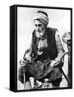 A Peasant Drinking Coffee and Smoking a Huqqah, Izmir, Turkey, 1936-null-Framed Stretched Canvas