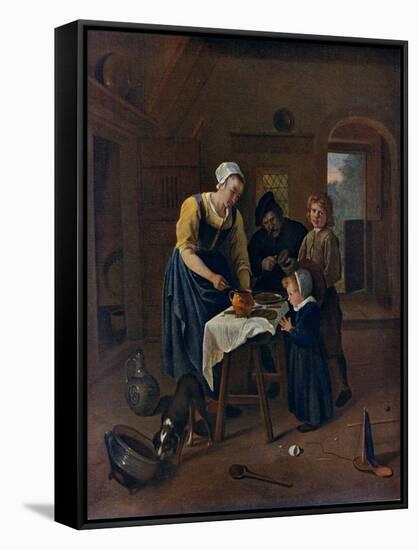 A Peasant Family at Meal-Time ('Grace before Meat), C1665-Jan Steen-Framed Stretched Canvas