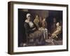 A Peasant Family in an Interior, with an Old Woman Seated, an Old Man Playing a Pipe, a Young…-null-Framed Giclee Print