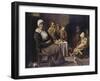 A Peasant Family in an Interior, with an Old Woman Seated, an Old Man Playing a Pipe, a Young…-null-Framed Giclee Print