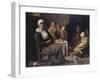 A Peasant Family in an Interior, with an Old Woman Seated, an Old Man Playing a Pipe, a Young…-null-Framed Giclee Print