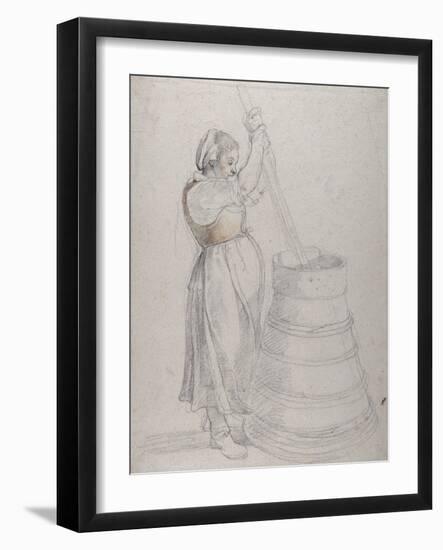 A Peasant Girl Churning Butter-Peter Paul Rubens-Framed Giclee Print