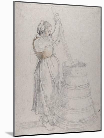 A Peasant Girl Churning Butter-Peter Paul Rubens-Mounted Giclee Print