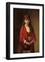 A Peasant Girl in a Red Shawl-Alexei Alexevich Harlamoff-Framed Giclee Print