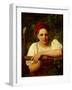 A Peasant Girl of Tver Region, 1840-Alexei Gavrilovich Venetsianov-Framed Giclee Print