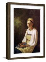 A Peasant Girl with Cornflowers, 1820S-Alexei Gavrilovich Venetsianov-Framed Giclee Print