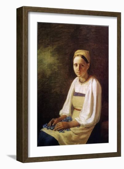 A Peasant Girl with Cornflowers, 1820S-Alexei Gavrilovich Venetsianov-Framed Giclee Print