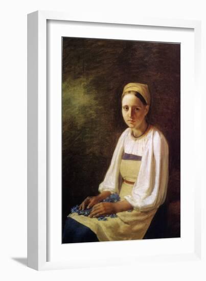 A Peasant Girl with Cornflowers, 1820S-Alexei Gavrilovich Venetsianov-Framed Giclee Print