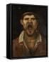 A Peasant Man Shouting-Annibale Carracci-Framed Stretched Canvas