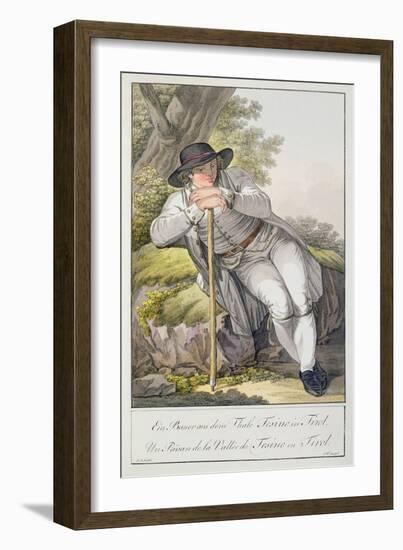 A Peasant of the Tesino Valley in Tyrol, from a Collection of 24 Colour Plates, Published C.1800-Josef Anton Kapeller-Framed Giclee Print