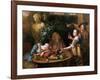 A Peasant Pours a Drink for a Woman While Her Husband and Maid Sleep, 1739-Aert Schouman-Framed Giclee Print