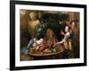 A Peasant Pours a Drink for a Woman While Her Husband and Maid Sleep, 1739-Aert Schouman-Framed Giclee Print