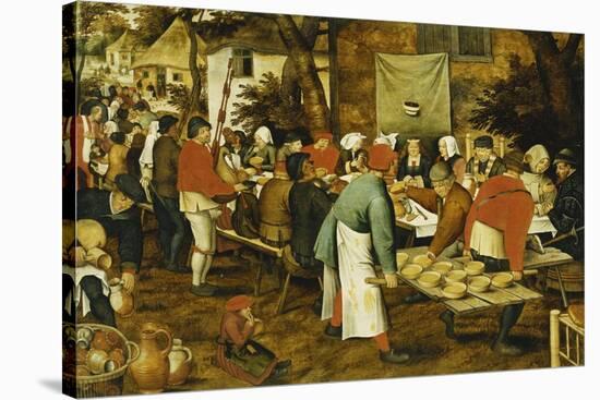 A Peasant Wedding Feast, 1630-Pieter Brueghel the Younger-Stretched Canvas