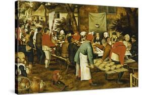 A Peasant Wedding Feast, 1630-Pieter Brueghel the Younger-Stretched Canvas