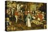 A Peasant Wedding Feast, 1630-Pieter Brueghel the Younger-Stretched Canvas