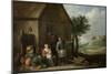 A Peasant with His Wife and Child-David Teniers II-Mounted Art Print