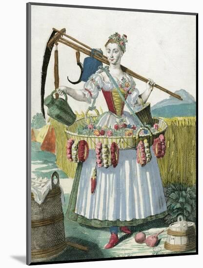 A Peasant Woman, circa 1735-Martin Engelbrecht-Mounted Giclee Print