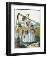 A Peasant Woman, circa 1735-Martin Engelbrecht-Framed Premium Giclee Print