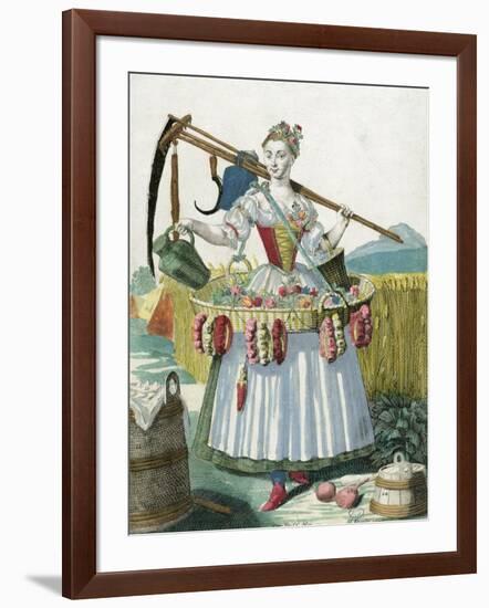 A Peasant Woman, circa 1735-Martin Engelbrecht-Framed Giclee Print