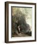 A Peasant Woman Grazing a Cow at the Edge of a Forest-Jean-Baptiste-Camille Corot-Framed Giclee Print