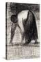 A Peasant Woman with Hands in the Ground-Georges Seurat-Stretched Canvas