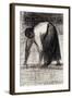 A Peasant Woman with Hands in the Ground-Georges Seurat-Framed Giclee Print