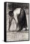 A Peasant Woman with Hands in the Ground-Georges Seurat-Framed Stretched Canvas