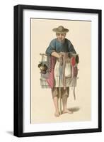 A Pedlar Plate 17 from "The Costume of China"-Major George Henry Mason-Framed Giclee Print