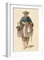 A Pedlar Plate 17 from "The Costume of China"-Major George Henry Mason-Framed Giclee Print