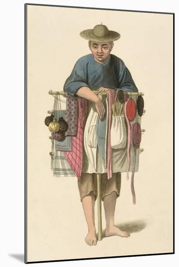 A Pedlar Plate 17 from "The Costume of China"-Major George Henry Mason-Mounted Giclee Print