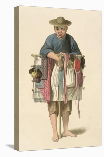 A Pedlar Plate 17 from "The Costume of China"-Major George Henry Mason-Stretched Canvas