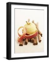 A Peeled Apple on Cinnamon Sticks-Marc O^ Finley-Framed Photographic Print