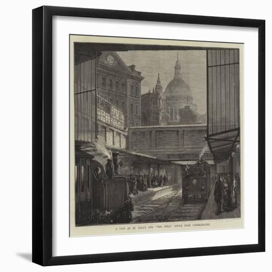 A Peep at St Paul's and The Times Office from Underground-null-Framed Giclee Print