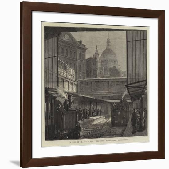 A Peep at St Paul's and The Times Office from Underground-null-Framed Giclee Print