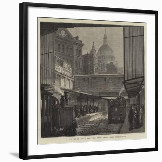 A Peep at St Paul's and The Times Office from Underground-null-Framed Giclee Print