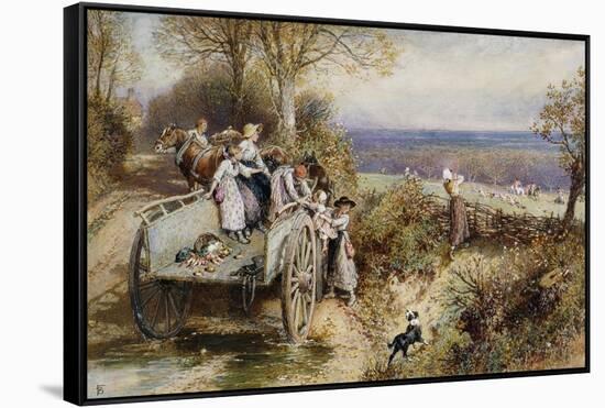 A Peep at the Hounds: 'Here They Come'-Myles Birket Foster-Framed Stretched Canvas