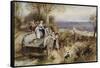 A Peep at the Hounds: 'Here They Come'-Myles Birket Foster-Framed Stretched Canvas