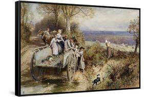 A Peep at the Hounds: 'Here They Come'-Myles Birket Foster-Framed Stretched Canvas