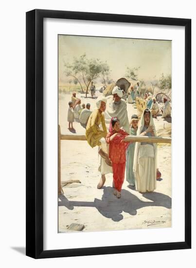 A Peep at the Train, India, 1892-Rudolf Der G. Swoboda-Framed Premium Giclee Print