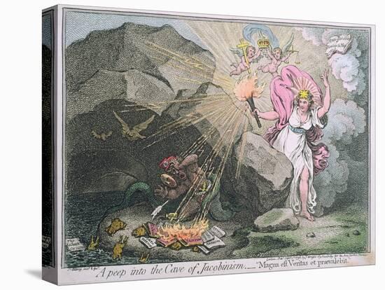 A Peep into the Cave of Jacobinism-James Gillray-Stretched Canvas