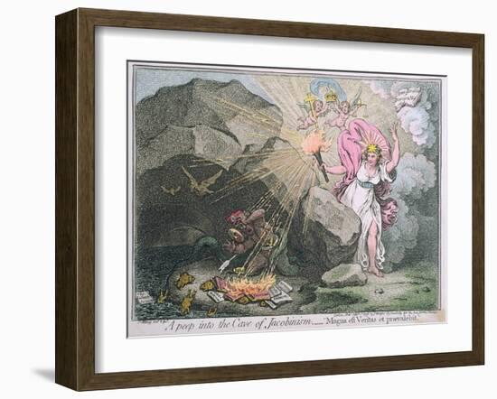 A Peep into the Cave of Jacobinism-James Gillray-Framed Giclee Print