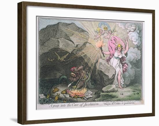 A Peep into the Cave of Jacobinism-James Gillray-Framed Giclee Print