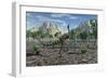 A Pelecanimimus Dinosaur Chasing a Dragonfly-Stocktrek Images-Framed Art Print