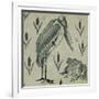 A Pelican and Frog in Conversation (W/C on Paper)-William De Morgan-Framed Giclee Print