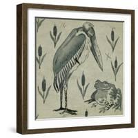 A Pelican and Frog in Conversation (W/C on Paper)-William De Morgan-Framed Giclee Print