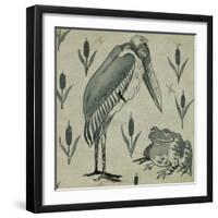 A Pelican and Frog in Conversation (W/C on Paper)-William De Morgan-Framed Giclee Print