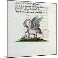 A Pelican Piercing Its Breast to Feed Its Young, from a Bestiary by Manuel Philes, 1566-null-Mounted Giclee Print