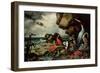 A Penguin, a Pair of Flamingoes, and Other Exotic Birds, Shells, and Coral on the Shoreline-Philip Reinagle-Framed Giclee Print